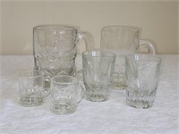 LOT OF GLASSWARE WITH A & W MUG 6 PIECES