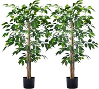 2Packs 4FT Artificial Ficus Trees