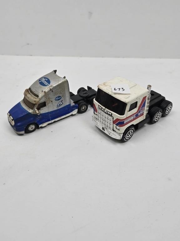 Lot of 2 Tractor Trailers (Buddy L, Hot Wheels )