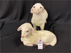 Pair of Lambs Papier-mâché Thailand