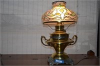 Bradley & Hubbard Electrified Oil Lamp