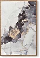 Abstract Wall Art Grey and Gold Foil16"x24"