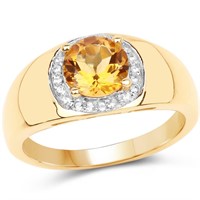 Plated 18KT Yellow Gold 1.20ct Citrine and Topaz R