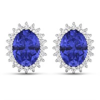 14KT White Gold 2.18ctw Tanzanite and Diamond Earr