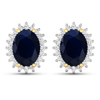 14KT Yellow Gold 2.60ctw Blue Sapphire and Diamond