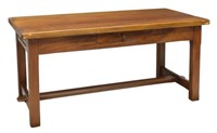 COUNTRY FRENCH MAHOGANY PLANK TOP TABLE