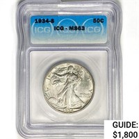 1934-S Walking Liberty Half Dollar ICG MS63