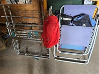 Gravity chair, cot bed base, backpack, etc.