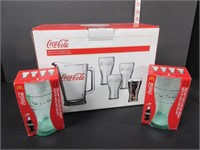 COKE JUG & GLASSES IN BOX & 2 McDONALDS GLASSES