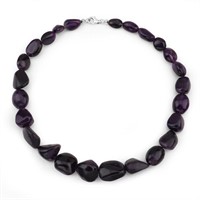 Rhodium Plated 450ctw Amethyst Necklace