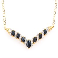Plated 18KT Yellow Gold 2.67ctw Black Sapphire and