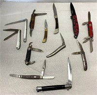 Twelve Pocket Knives