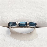 $80 Silver Blue Topaz London(1.45ct) Ring