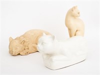 Recumbent Cat Sculptures, 3