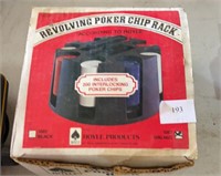 Revolving poker chip rack in original box