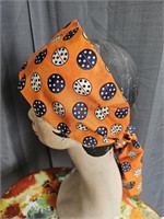 1960s Hair Scarf Mod Orange