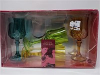 4 pc Colored Crystal Glass