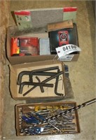 Lot w/drill bits, allen wrenches, nails & more