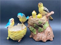Japanese Bird Planter & Ceramic Music Box