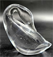 Steuben Signed Art Glass Crystal Swan Figurine