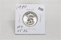 1944 PL MS Silver Washington Qtr