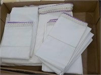 embroidered pillowcases, flat sheet double bed