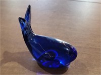 Blue Whale Art Glass Paper Weight