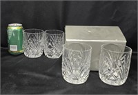 4 GORHAM CRYSTAL ROSEWOOD GLASSES IN BOX