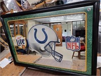Colts Miller Lite Mirrored Sign, framed