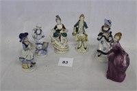 1 PLANTER & 5 FIGURINES BOX LOT