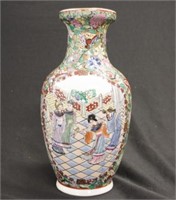 Chinese painted ceramic table vase