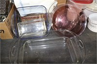 lot of 9 glass kitchen baking dishes