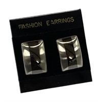 Black And Silver-tone 80's Style Earrings