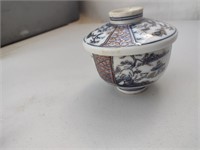 Japanese Porcelain Floral Design Rice Bowl