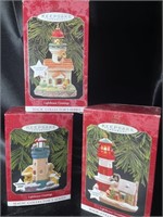 Hallmark (3) Keepsake Lighthouse Ornaments