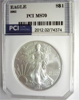 2005 Silver Eagle MS70 LISTS $150