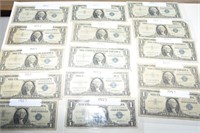 HUGE LOT VINTAGE US SILVER CERTIFICATE BANK NOTES!