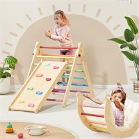 Tiny Land 5-in-1 Rainbow Pikler Triangle Set, Baby