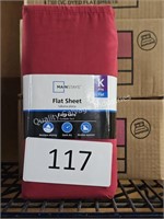8- king flat sheets (red)
