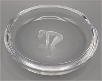 Lars Kjellander Signed Nude Swedish Crystal Bowl