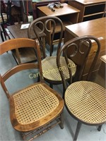 3 CANE SEAT CHAIRS