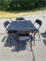 FOLDING CARD TABLE W/ 4 CHAIRS