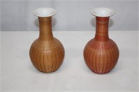 CHINESE WOVEN REED VASES