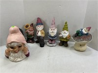 ASSORTED YARD GNOMES - CERAMIC & COMPOSITE