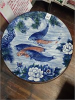 Large fish plate marked