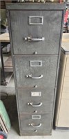 Vintage 4 drawer metal filing cabinet