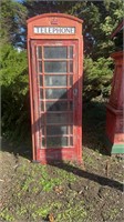 ENGLISH RED CAST IRON TELEPHONE BOOTH