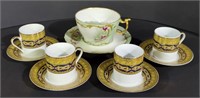 (A) Fine Italian Design China Teacups w/ Plates &