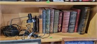 Antique Firearm Books and lamp
