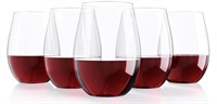 Stemless Plastic Wine Glasses for Parties 32pk